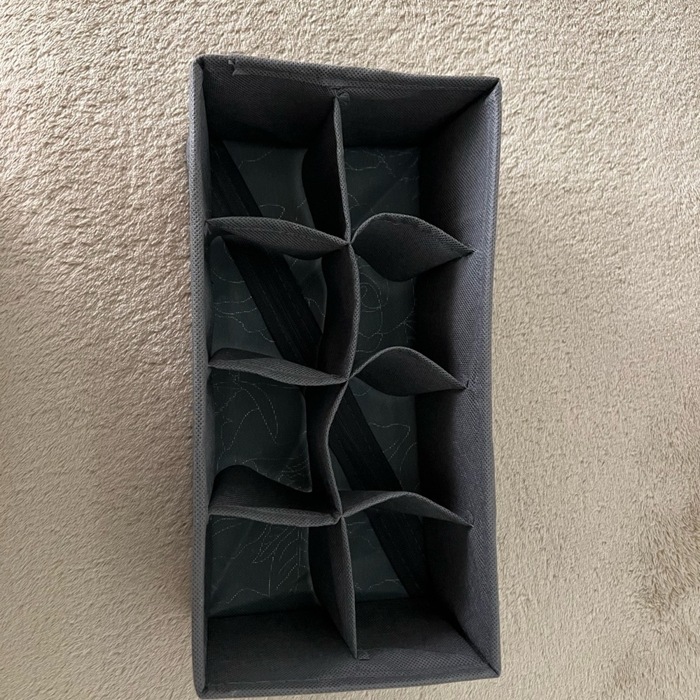 Floral Gray and Gold Sock Organizer